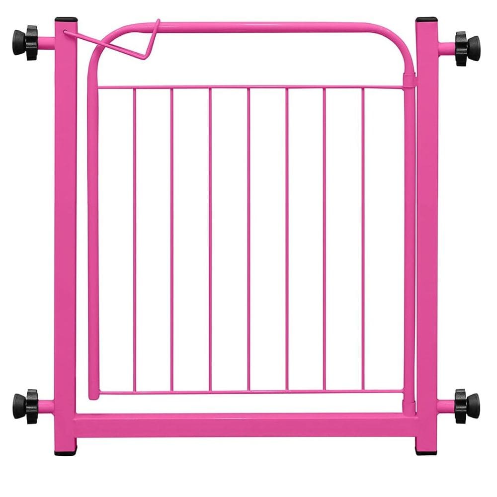 Portão Portãozinho 69cm Pet Portátil Dobrável Rosa