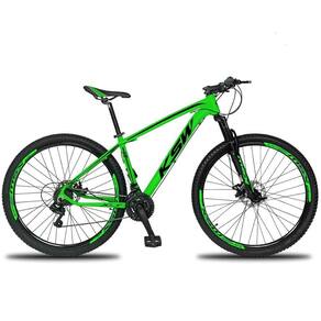 Bicicleta Aro 29 Ksw 2x9v Shimano Hidráulico Trava K7 11/40 Verde e Preto