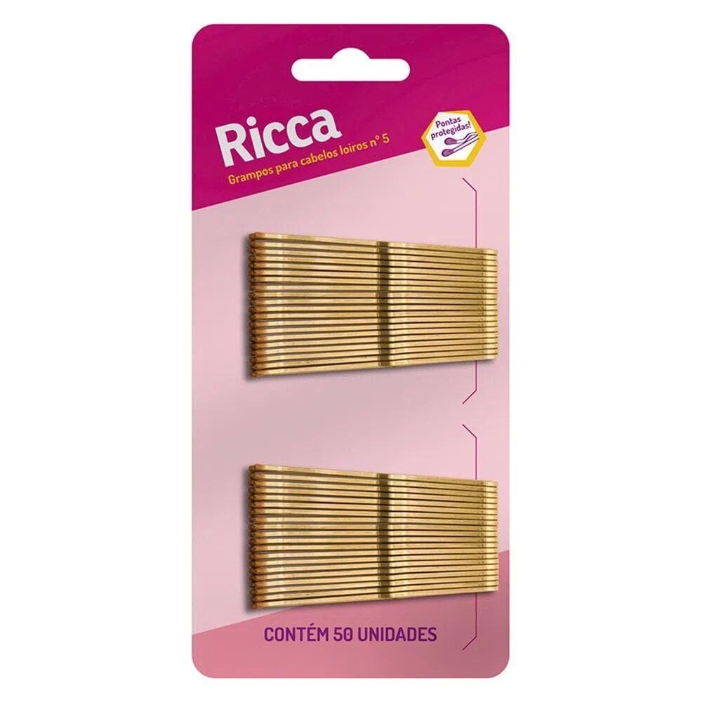 Grampo Para Cabelo Loiro Nº 5 Com 50 Unidades Ricca
