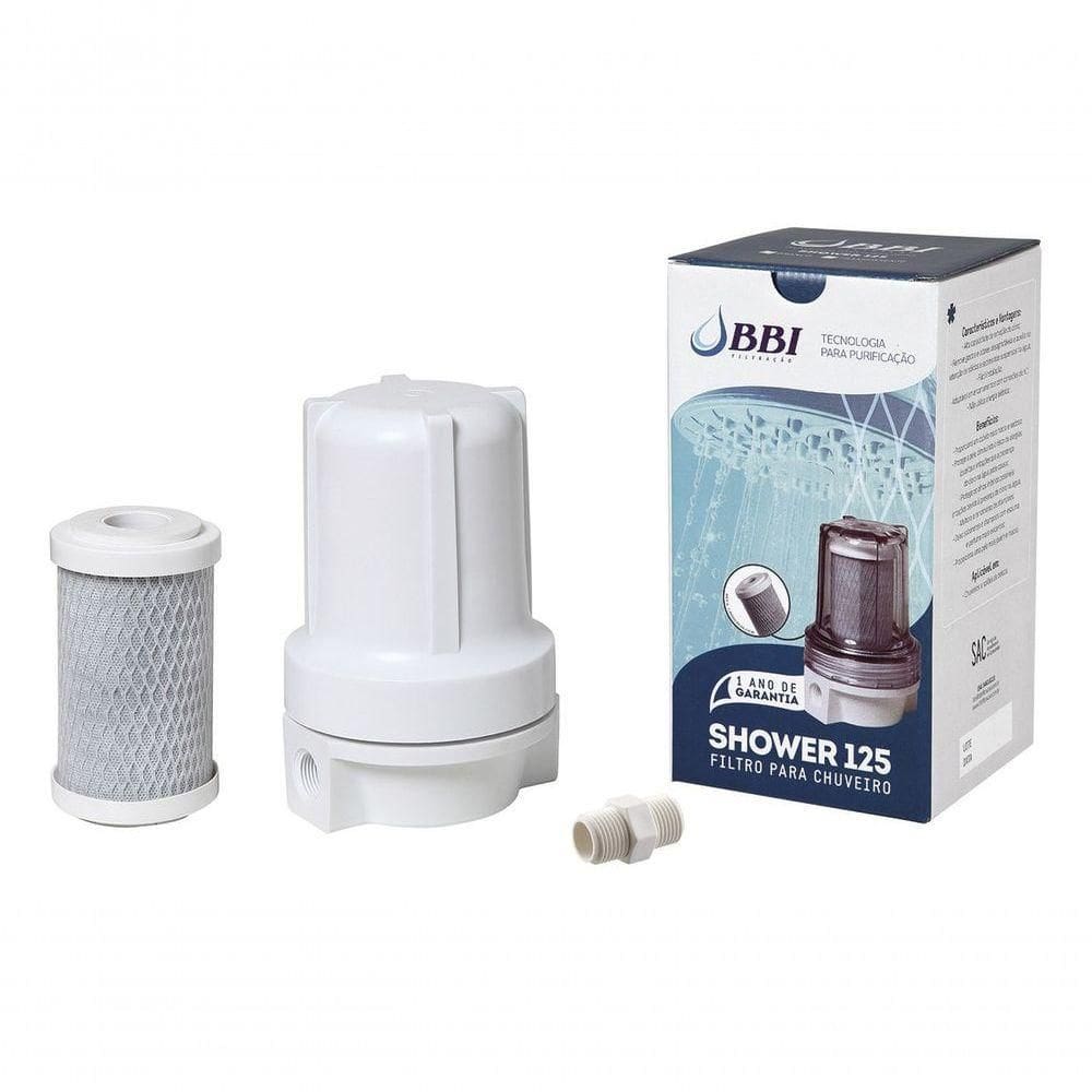Filtro Para Chuveiro Ducha Shower Bbi Branco Carvão Shower125 + 2 Refis
