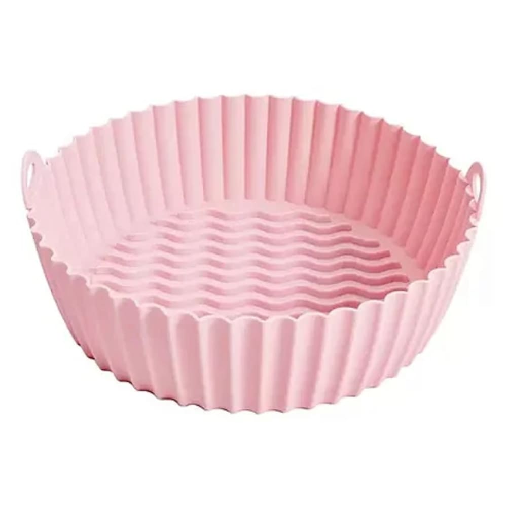 Forma de Silicone Redonda p/ Air Fryer Praticidade na Cozinha!