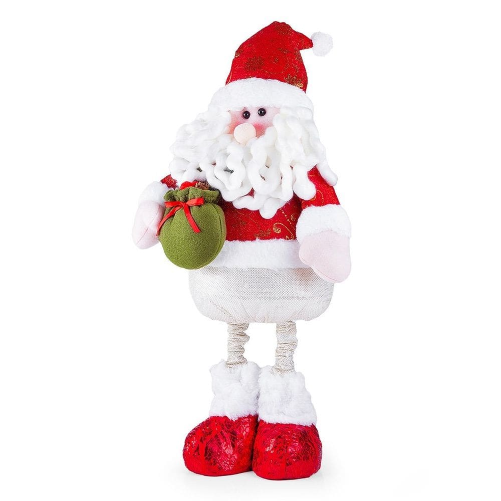 Boneco De Natal Decorativo Em Poliéster Brilho Com Ajuste De Altura 78cm Papai Noel