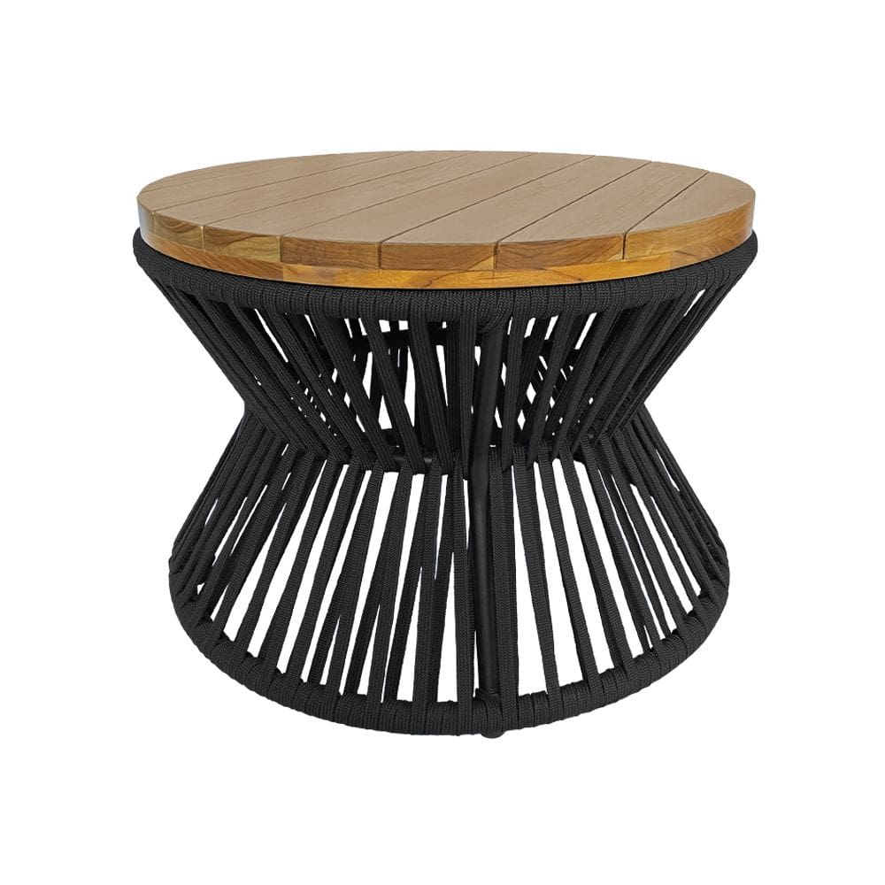 Mesa de Centro Ampulheta Corda Náutica Preto