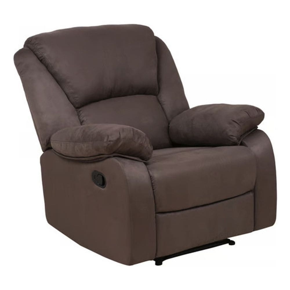 Poltrona Do Papai Reclinavel Veludo Premium Marrom Até 140kg