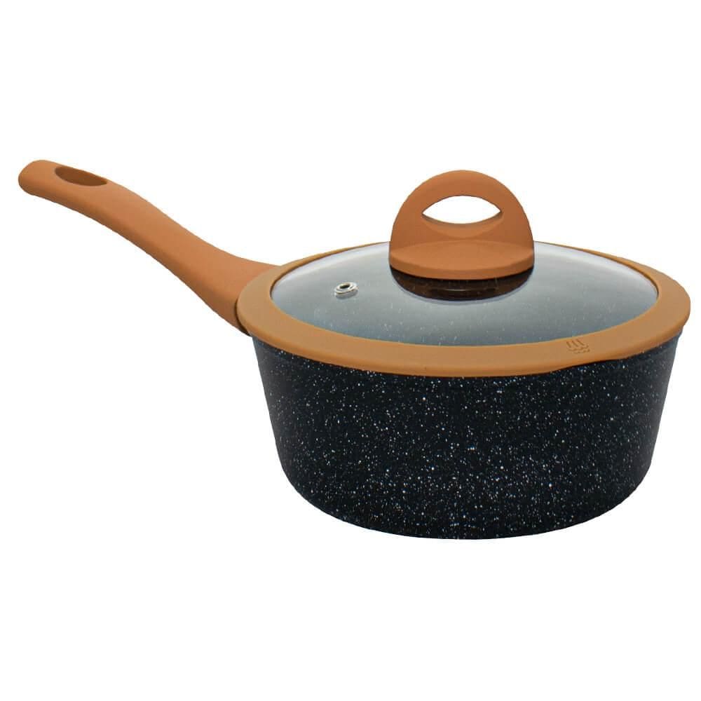 Panela Antiaderente Cerâmica de Indução Viena Plus Preto 18cm - Casambiente