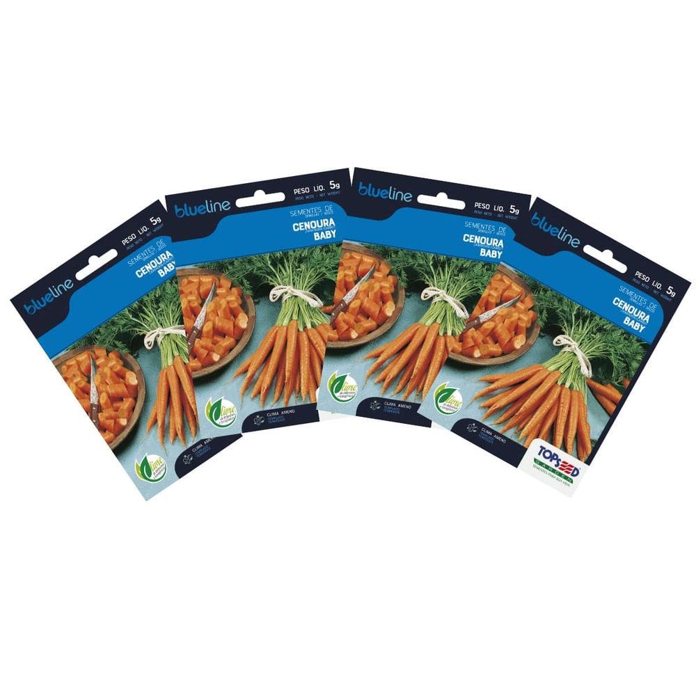 4X Sementes de Cenoura Baby Blueline TOPSEED