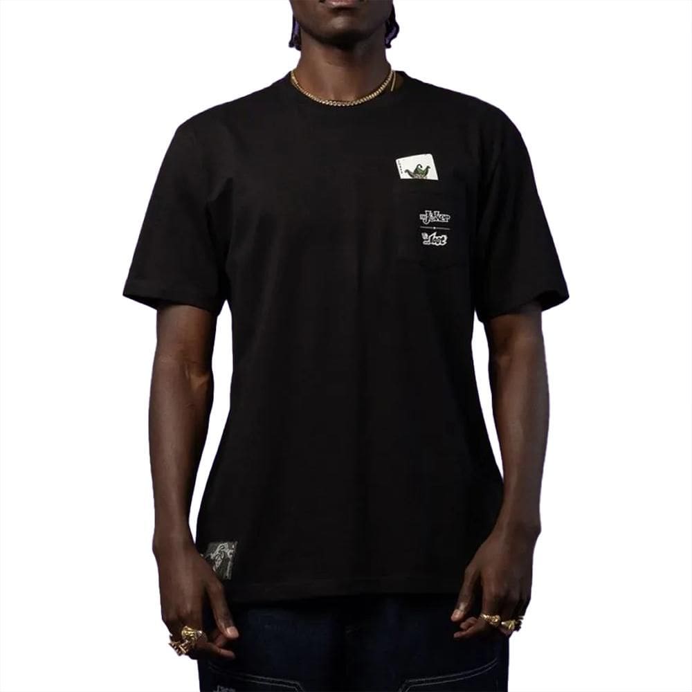 Camiseta Lost Joker Cards Bolso SM25 Masculina Preto