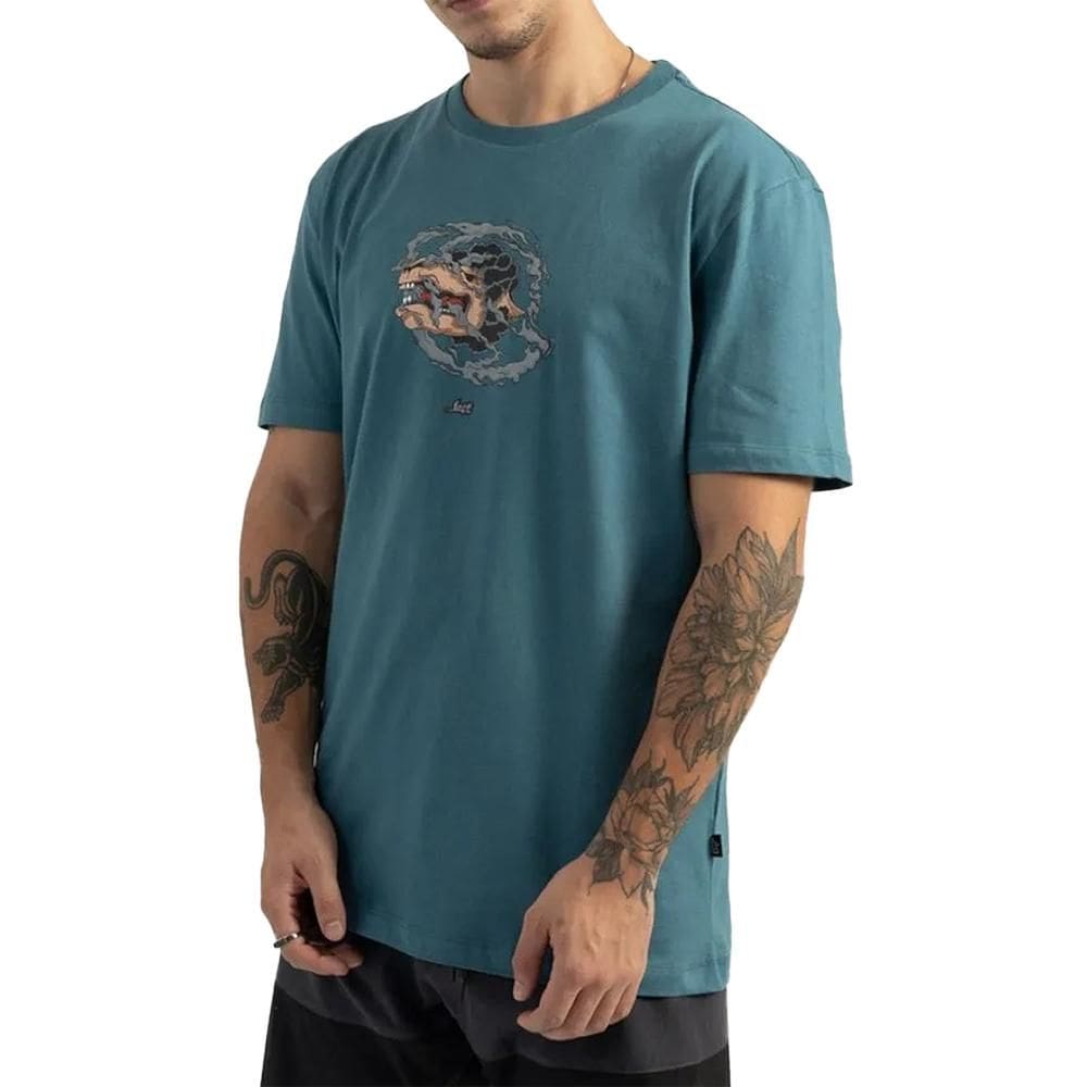 Camiseta Lost Smoke And Sheep SM25 Masculina Azul Hossegor