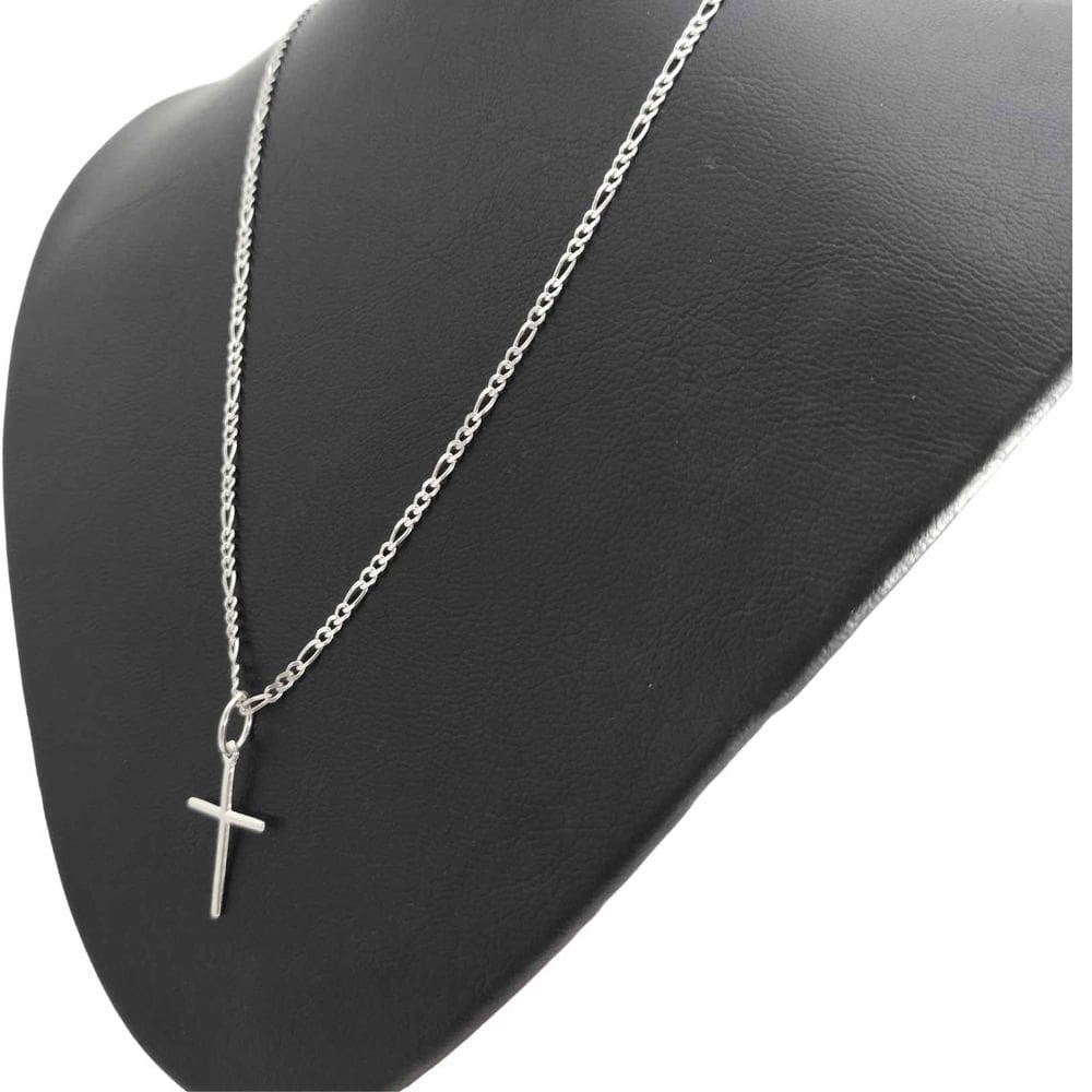 Corrente Cordão Prata 925 Maciça 3x1 Com Pingente Cruz 2mm - 70cm
