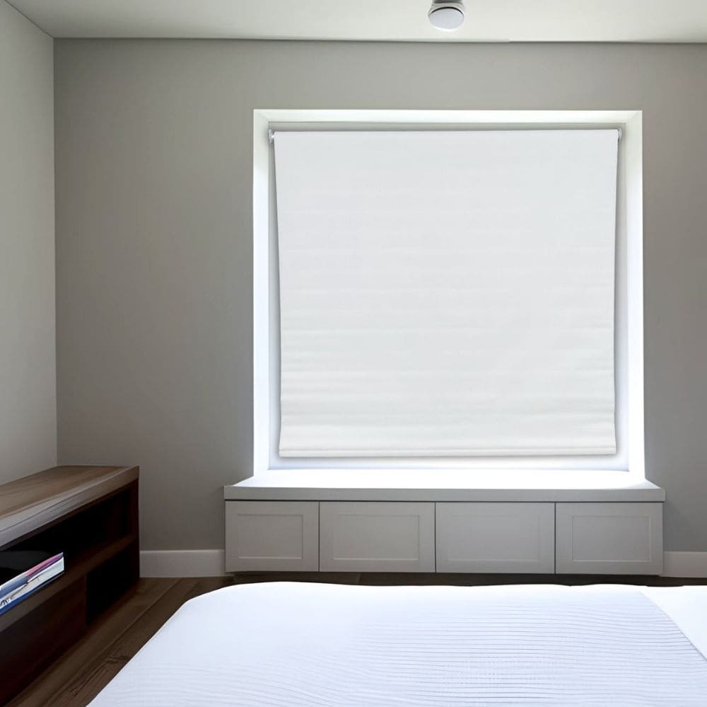 Persiana Rolo Branca 140 (L) x 160 (A) cm Cortina Blackout Cobre 100% da luminosidade 1,40 X 1,60