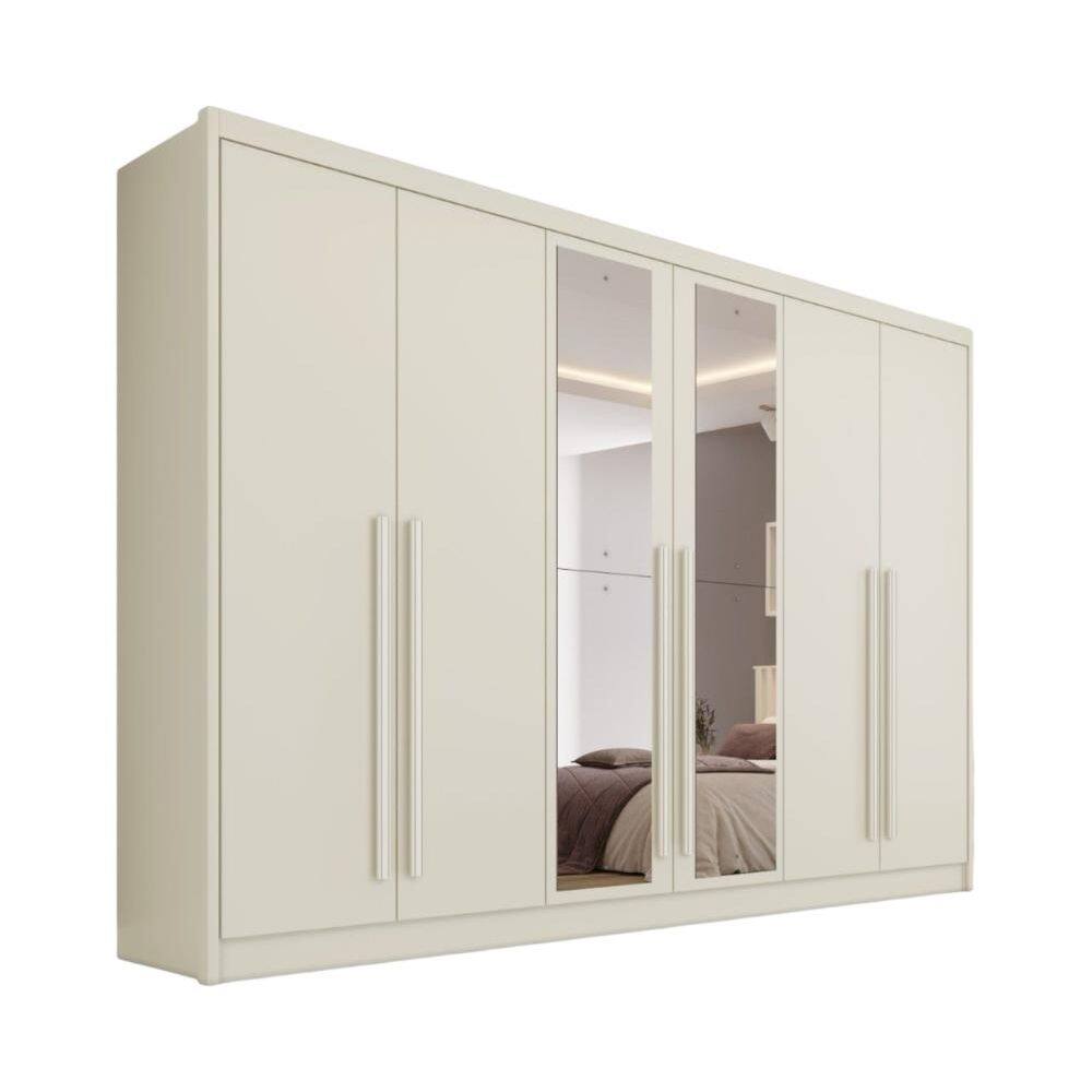 Guarda Roupa Valência 6 Portas 6 Gavetas Espelhado MDF - MadeMarcs