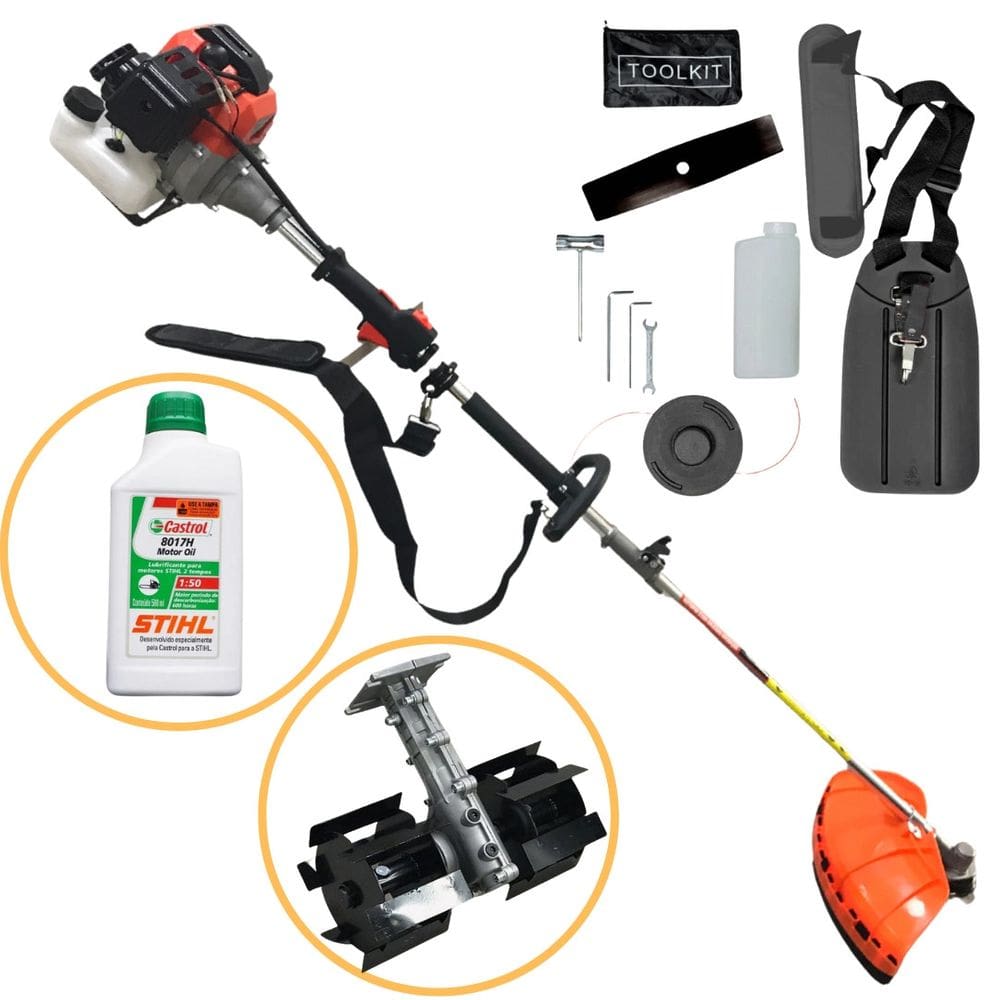 Roçadeira e Capinadeira a Gasolina Haste Bipartida Importway IWRG2T63 Super Forte 3HP 63cc + Oleo Stihl 2T