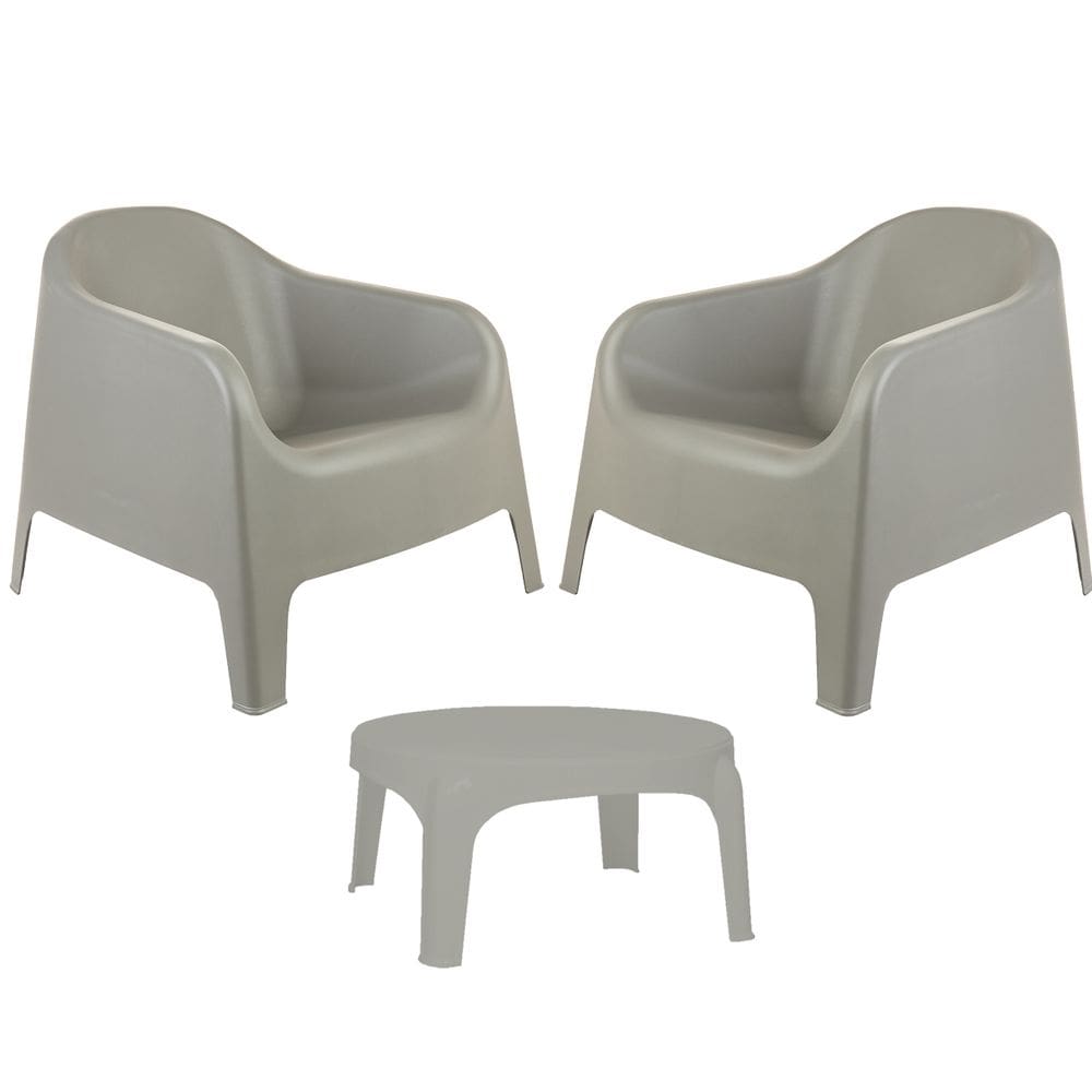 Conjunto 2 Poltronas Skarpo + Mesa Puket Área Externa Piscina E Jardim