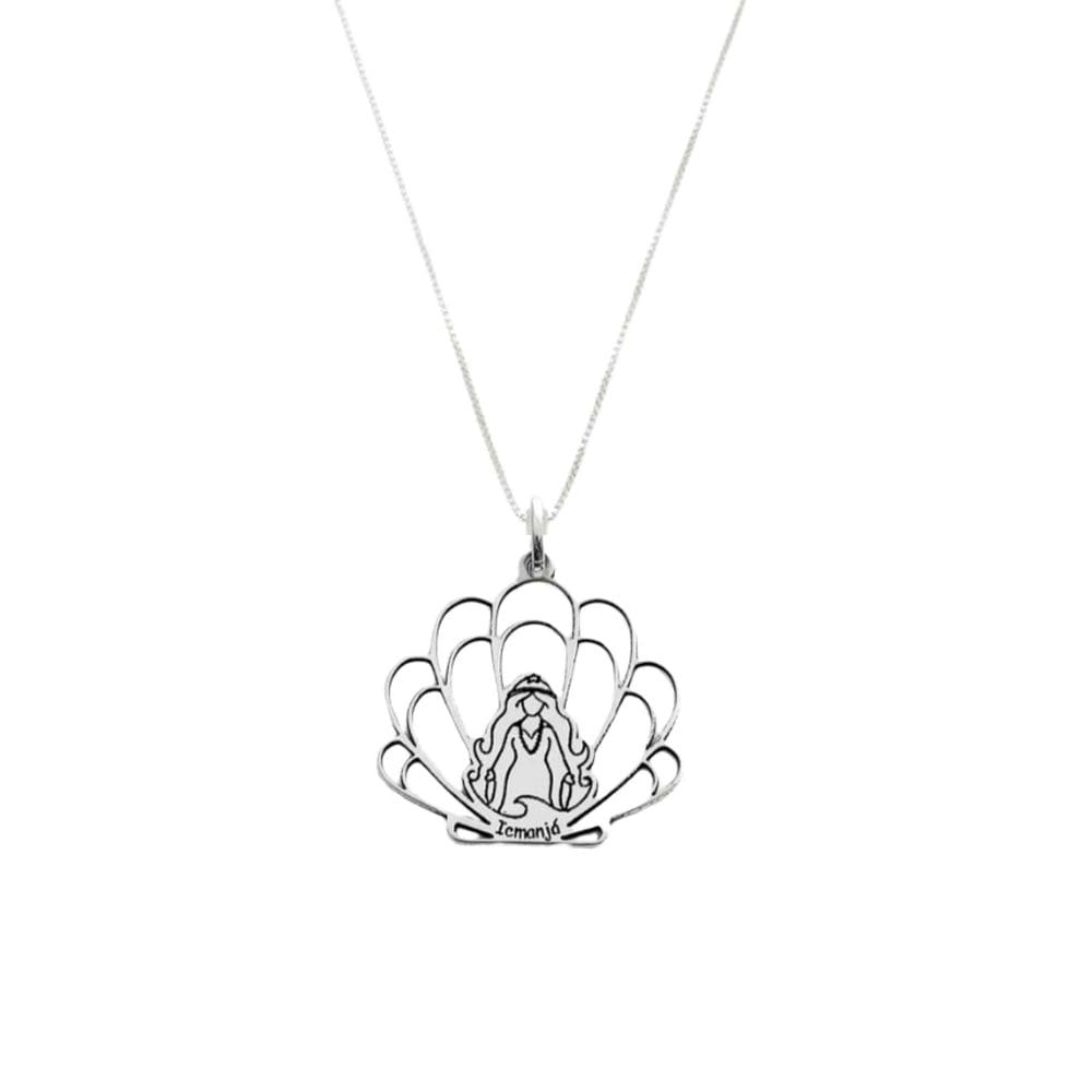 Colar Feminino Pingente Iemanjá em Prata 925