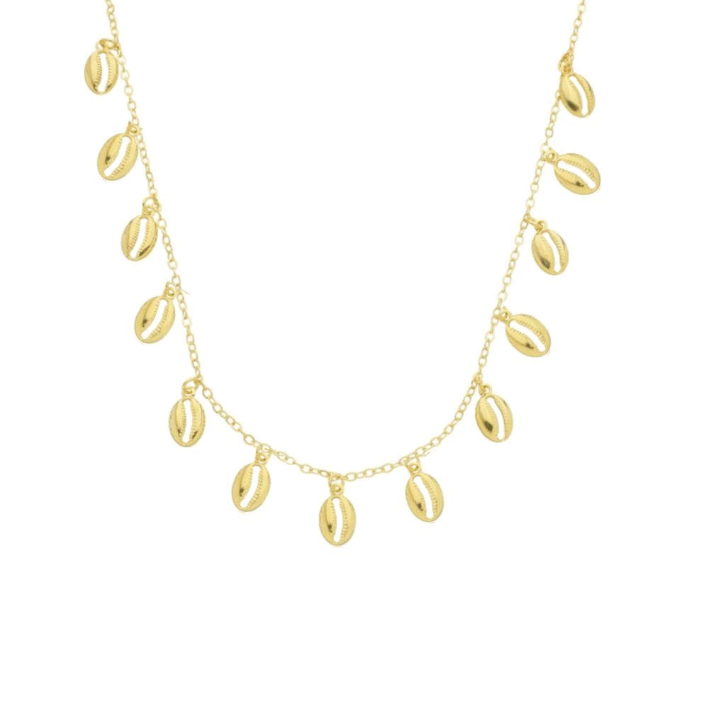 Colar Choker Mini Búzio - Banhado em Ouro 18k