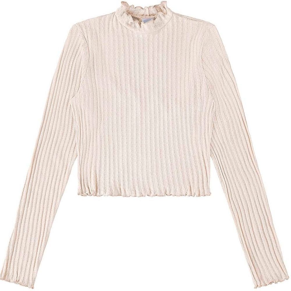 Blusa Feminina Manga Longa Lecimar Canelada