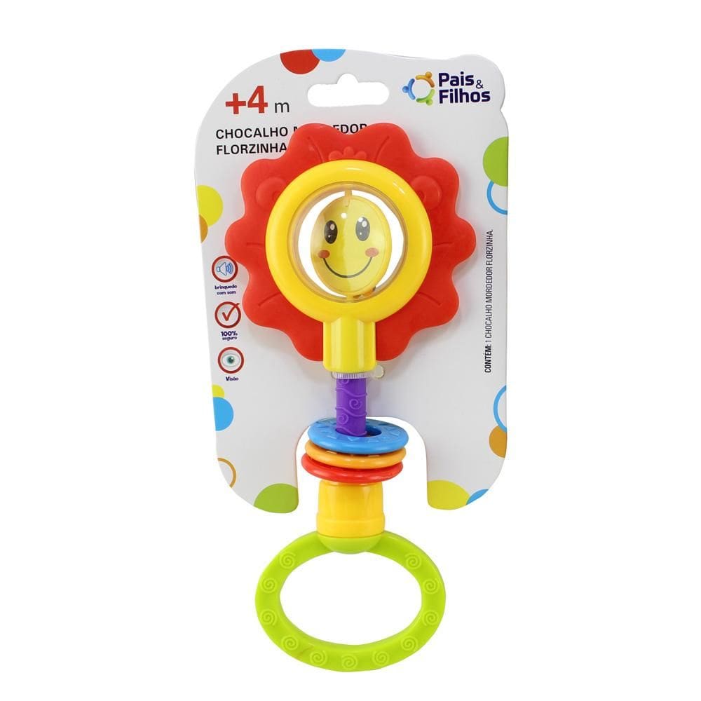 Chocalho Mordedor Florzinha Pais&Filhos 4019