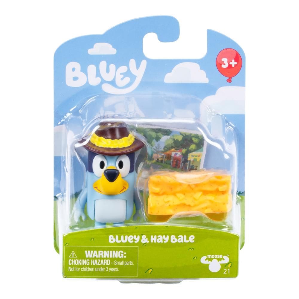 Boneco Colecionável 6cm Bluey - Bluey e Fardo de Feno