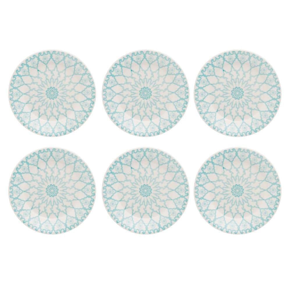 Prato de Sobremesa Cerâmica Estampa Donna Mandala 18cm 6un - Biona 091080