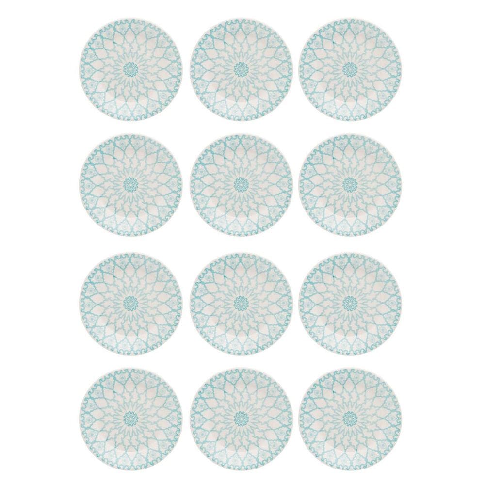 Prato de Sobremesa Cerâmica Estampa Donna Mandala 18cm 12un - Biona 091080