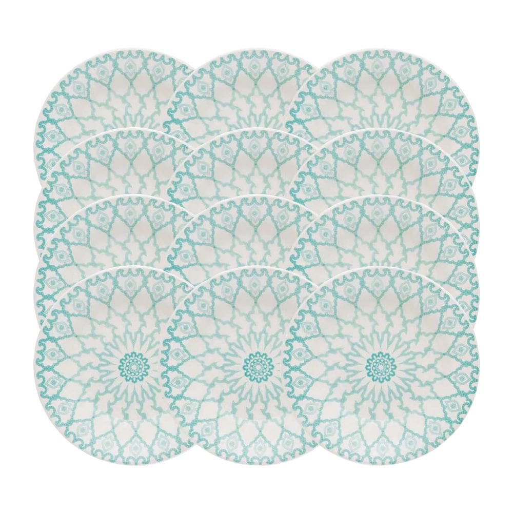 Prato Fundo de Cerâmica Estampa Donna Mandala 22cm 12 Unidades - Biona 091066