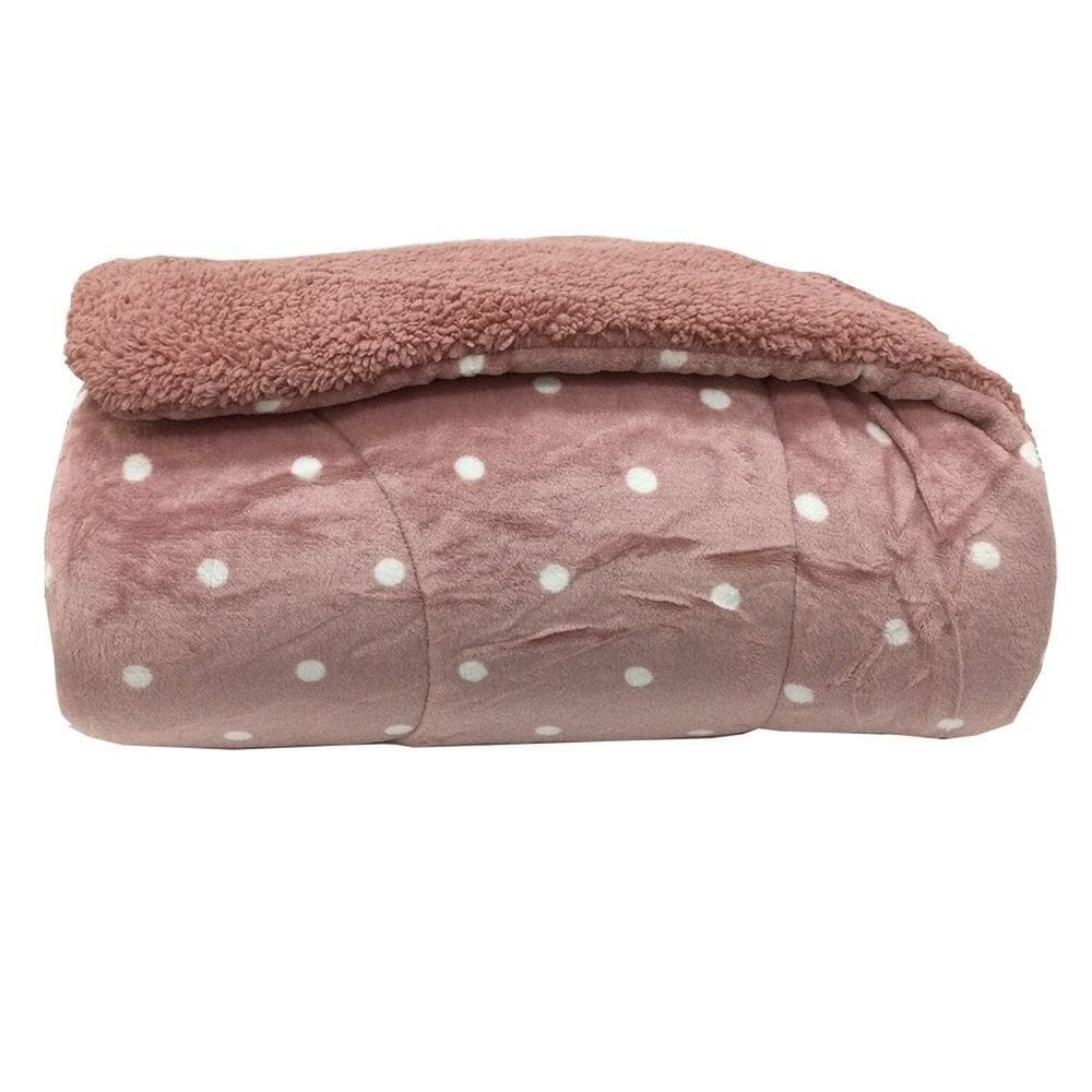 Edredom Capetown Poa King 2,60cm X 2,40cm Rosa/Branco