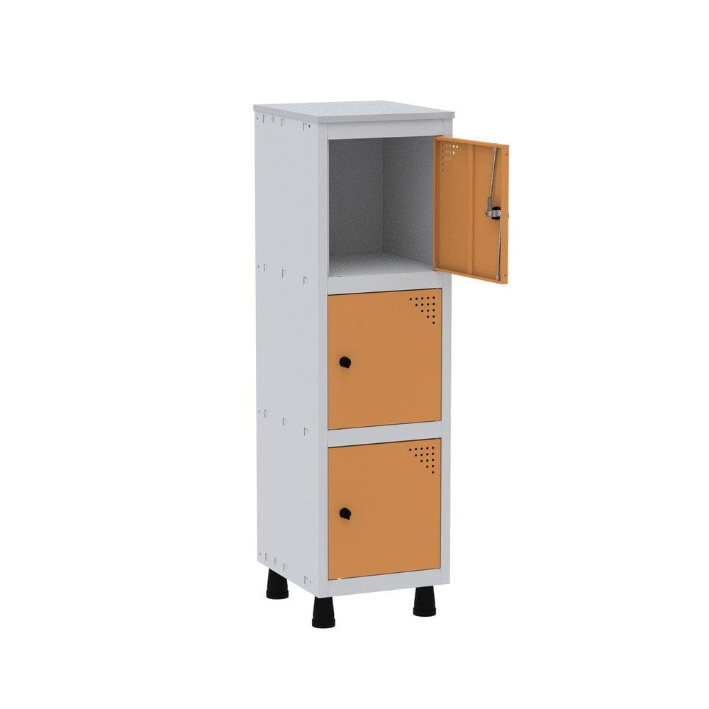 Armário Mini Roupeiro 3 Portas Aço Mgrp 501/3 Laranja