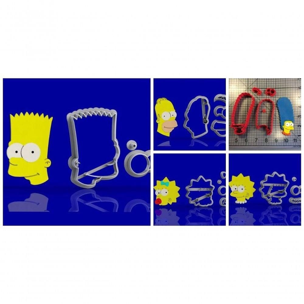 Cortador Kit Simpsons 5 Personagens Modulares Tamanho 6 Cm