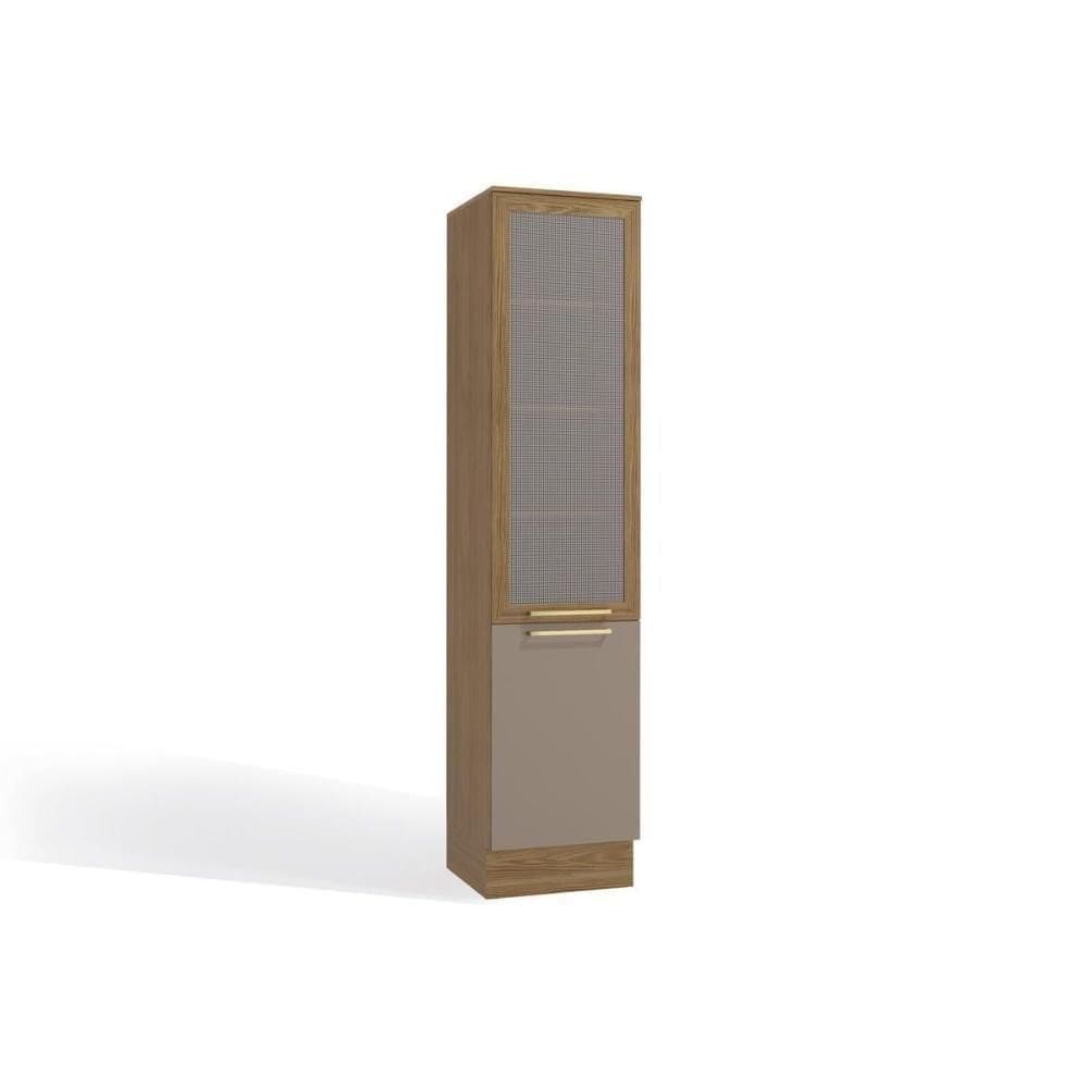 Paneleiro De Cozinha Modulado Botanic M626 C/ 2 Portas C/ 1 Tela Nogueira/fendi - Kappesberg