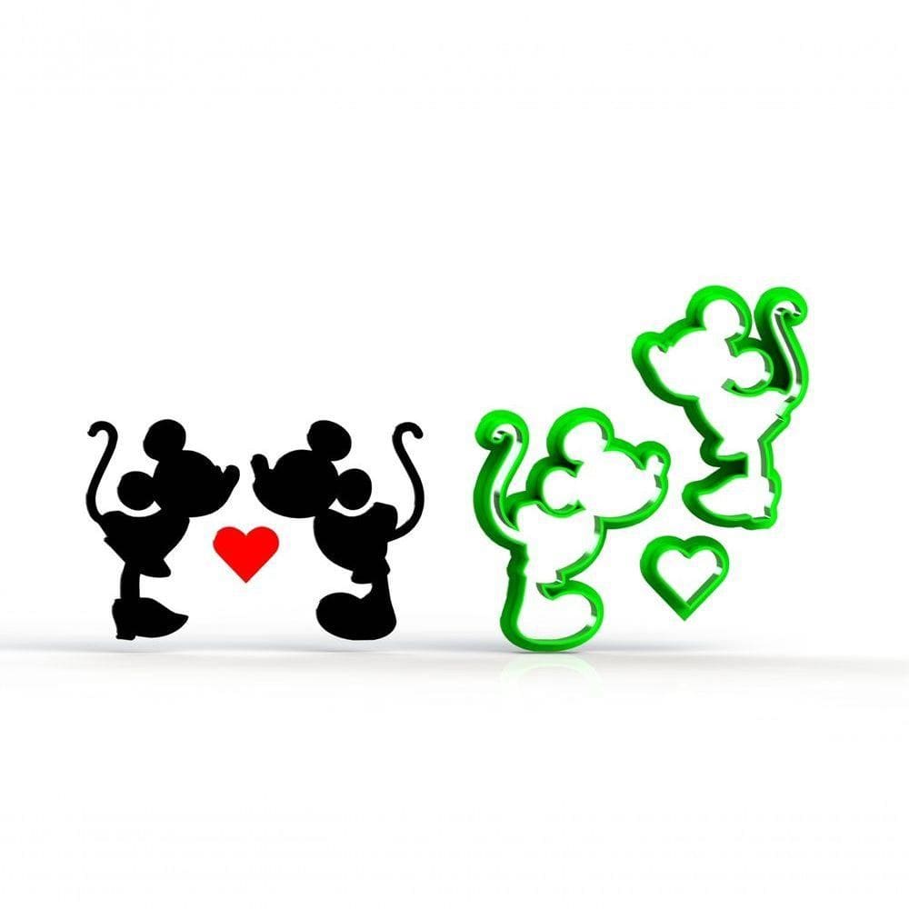 Cortador Mickey Minnie Beijo Love Tamanho 8 Cm