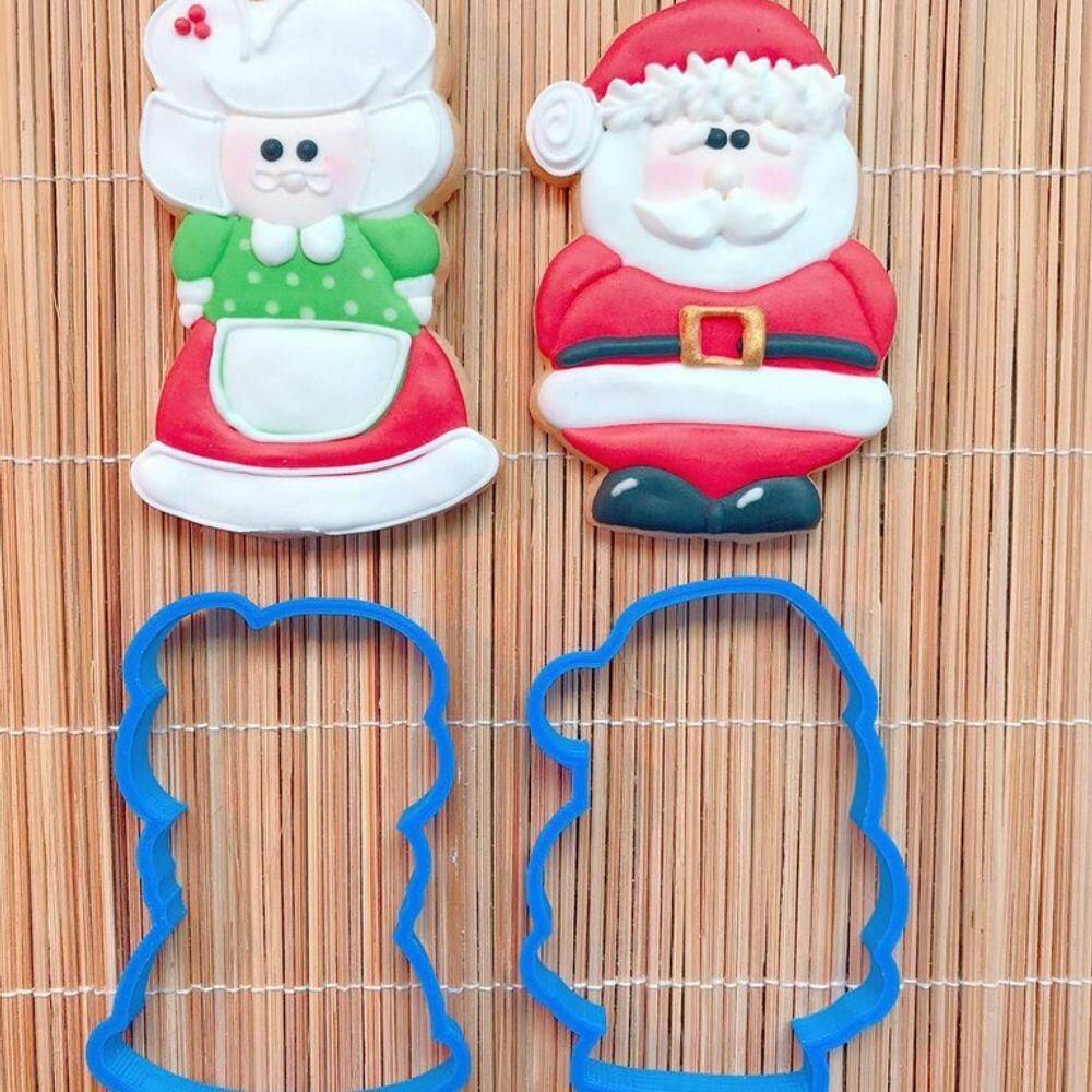 Cortador Natal Casal Mamãe e Papai Noel Tamanho 10cm