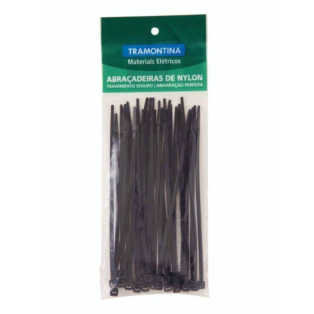 Abraçadeira de Nylon 202X3,7X1,5 Mm Tramontina Preta