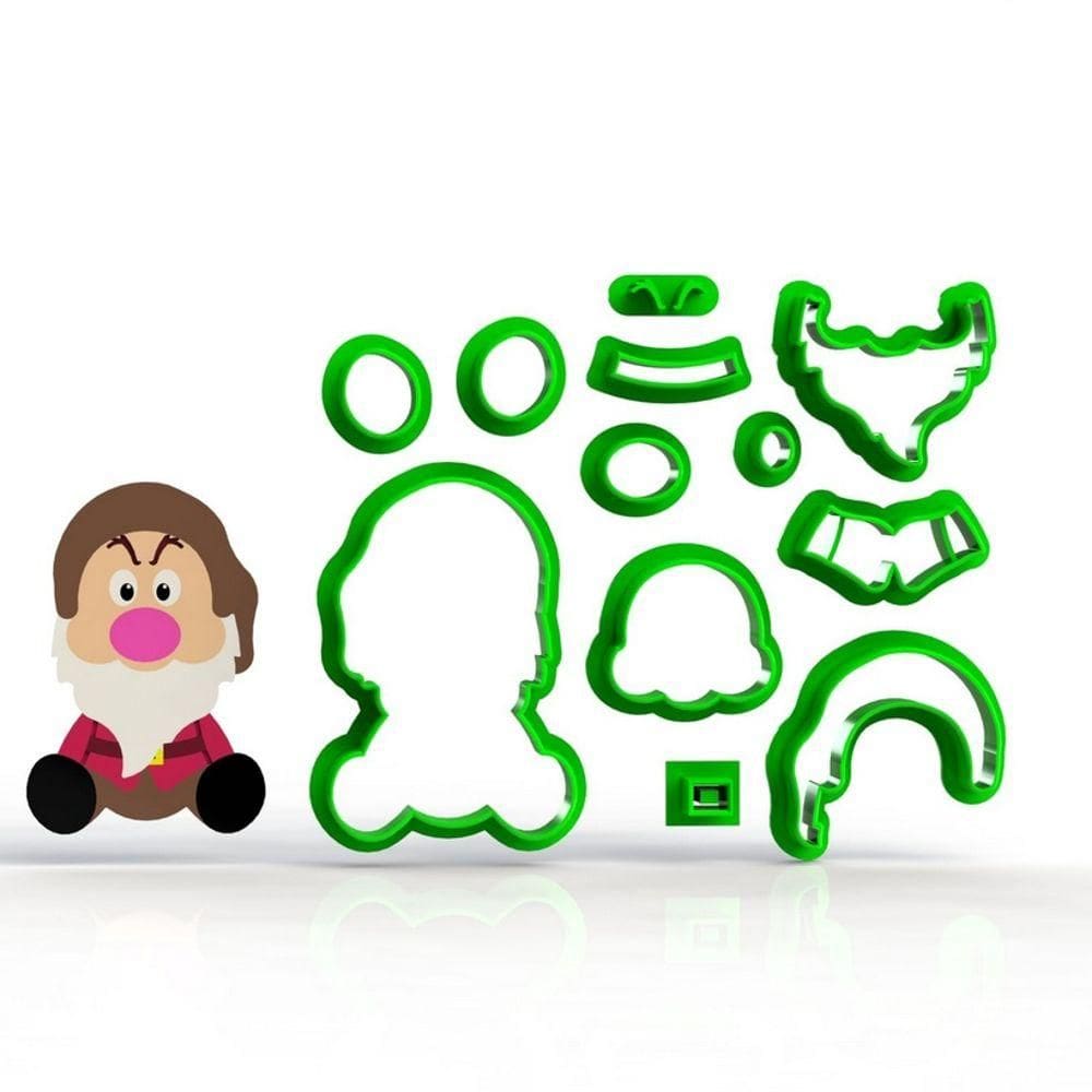 Cortador Branca de Neve Anão Zangado Modular Tamanho 6cm