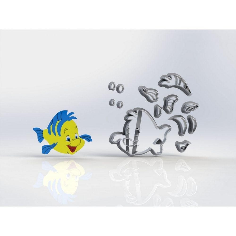 Cortador Pequena Sereia - Linguado Modular Tamanho 6 Cm