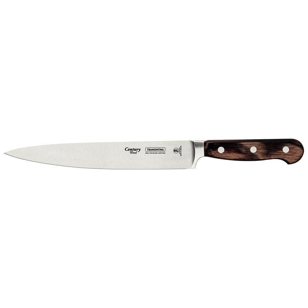 Faca Utility Tramontina Century Wood Aço Inox Cabo De Madeira Tratada Castanho 8pol Tramontina