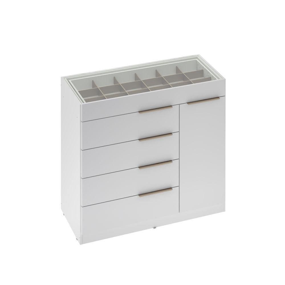 Cômoda Lume Com Porta Jóia 5 Gavetas Demartêz Branco