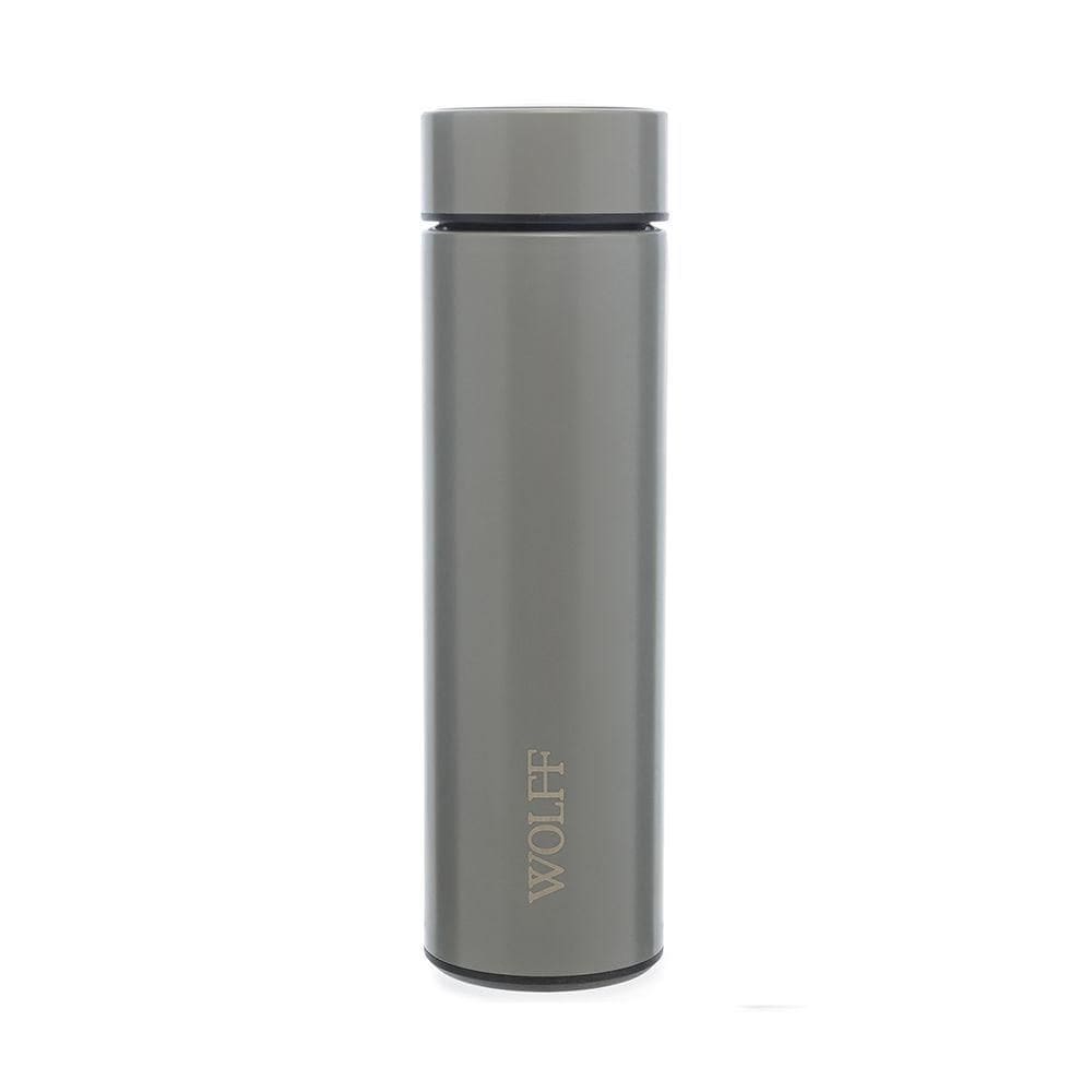 Garrafa Térmica Em Aço Inox Com Termômetro Led 500ml Cinza