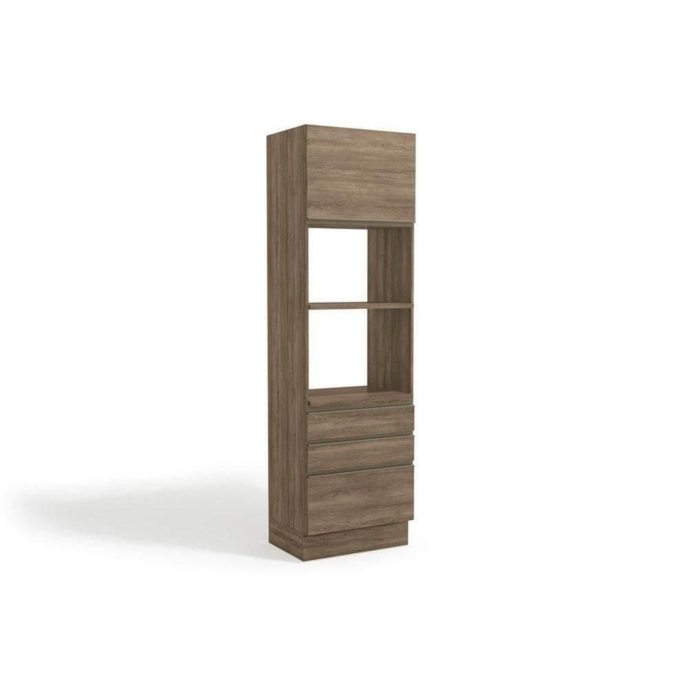 Paneleiro De Cozinha Modulado Maxxi G750 C/ 1 Porta E 3 Gavetas Nogal - Kappesberg
