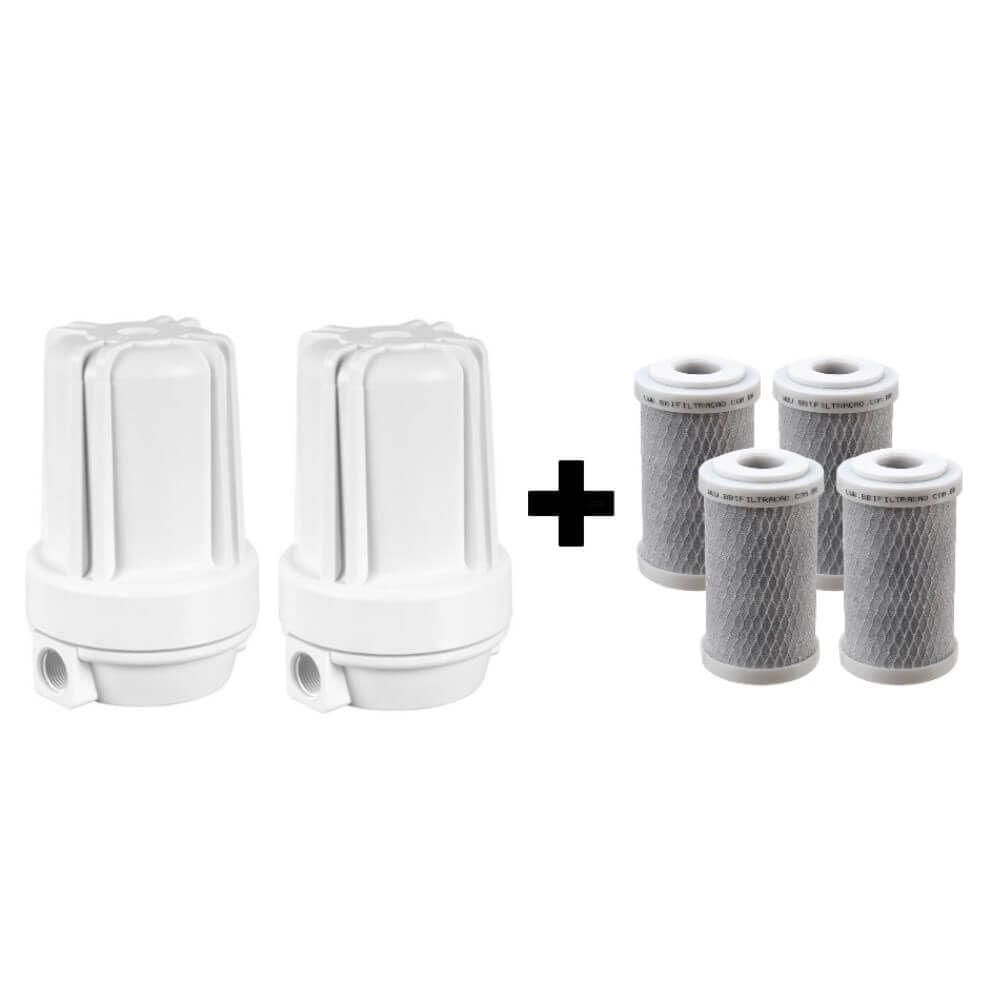2 Filtro Branco Ponto De Uso 5 Pou Bbi Tira Cloro + 4 Refis Cor Branco Voltagem Não Se Aplica