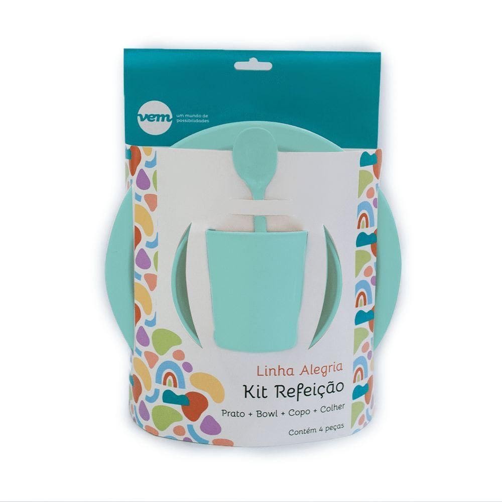 Kit Refeição Infantil Vem Verde Claro Linha Alegria