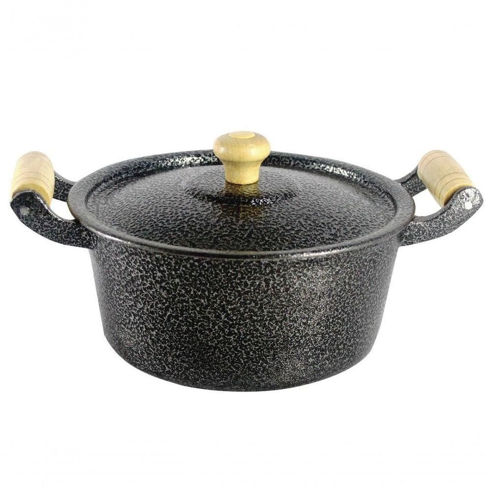 Caçarola Panela Reta Craqueada De Alumínio 32Cm Preto