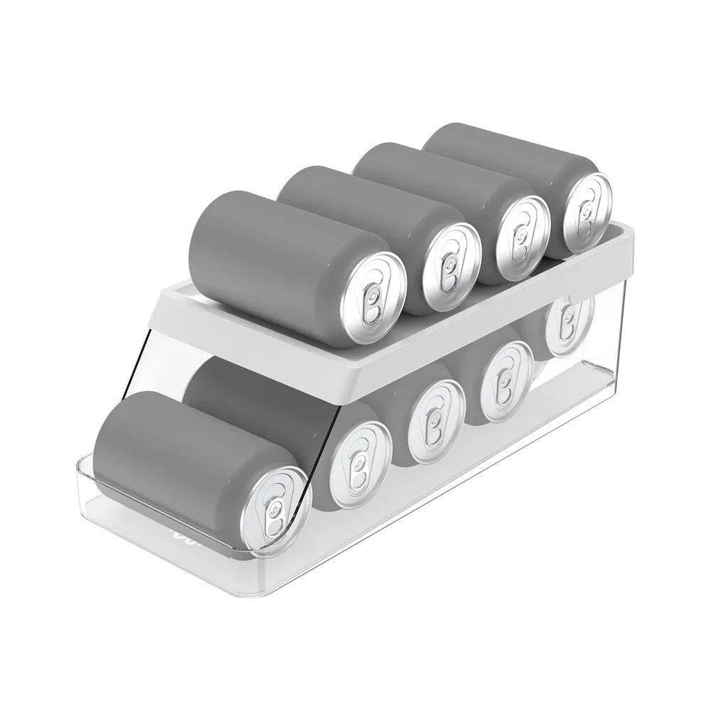 Organizador De Latas 9 Unidades Transparente E Branco Ou
