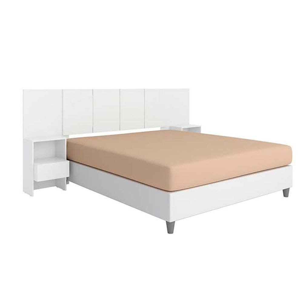 Cabeceira Cama Box Madeirado Casal Tulipa C/ 2 Gavetas Branco - Demóbile