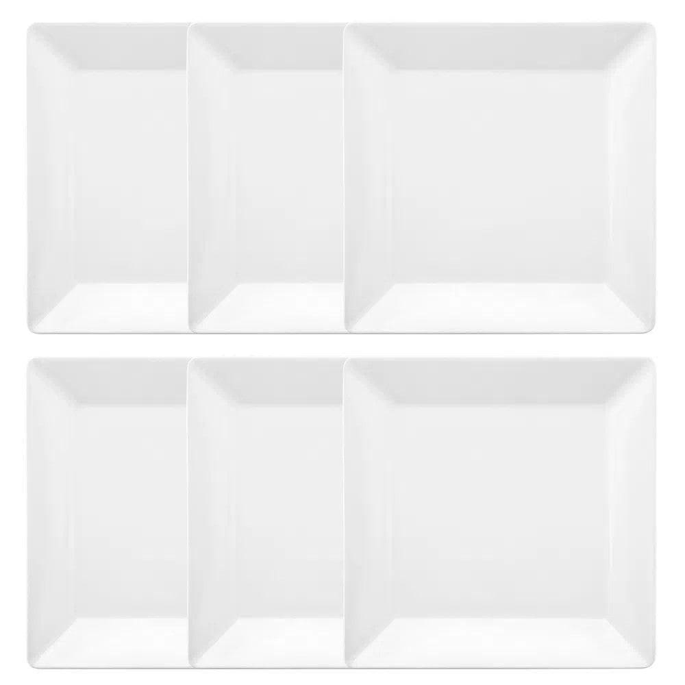 Conjunto De Pratos Rasos 06 Peças Quartier White Oxford