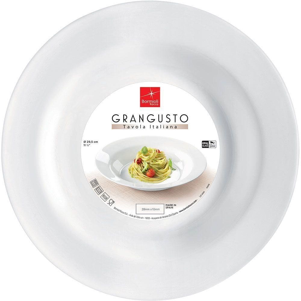 Bormioli Rocco Grangusto Prato Pasta 5X29X29Cm Vidro Temperado Branco