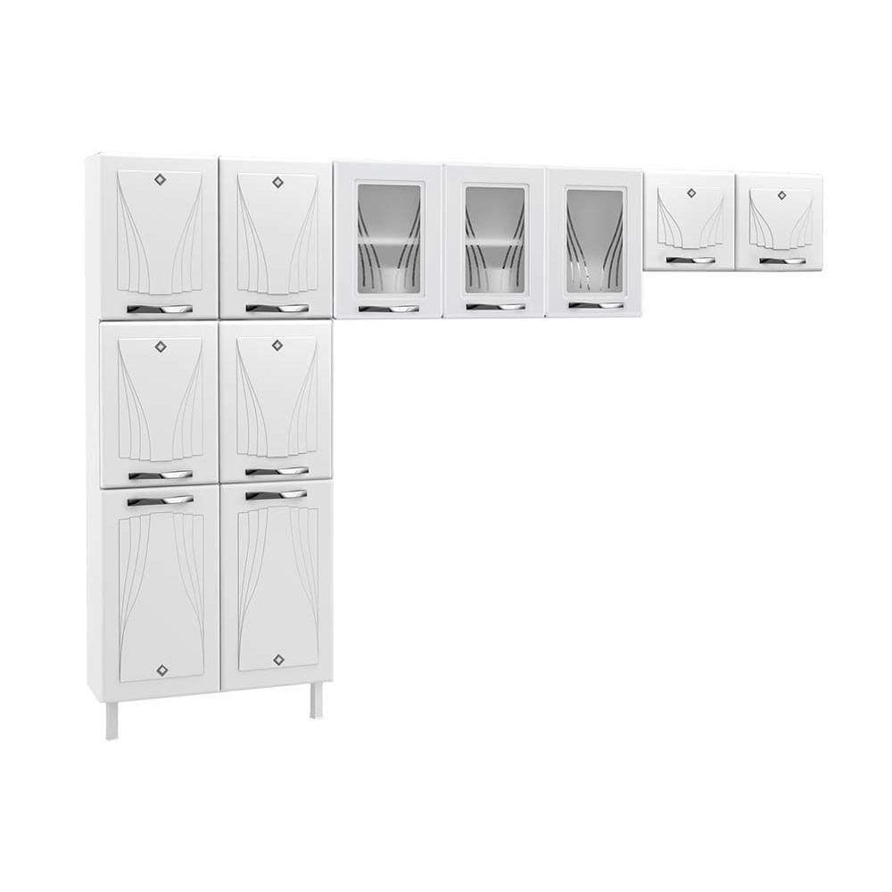 Cozinha Compacta Star New 3 Peças (2 Armários + 1 Paneleiro) Cpt106 Branco - Telasul