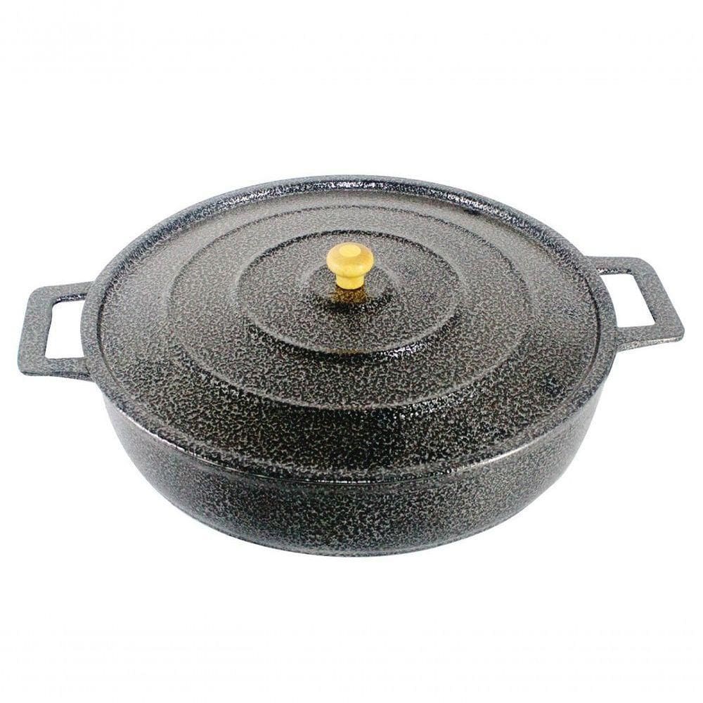 Frigideira Panela Alça De Alumínio Craqueada 28Cm Preto