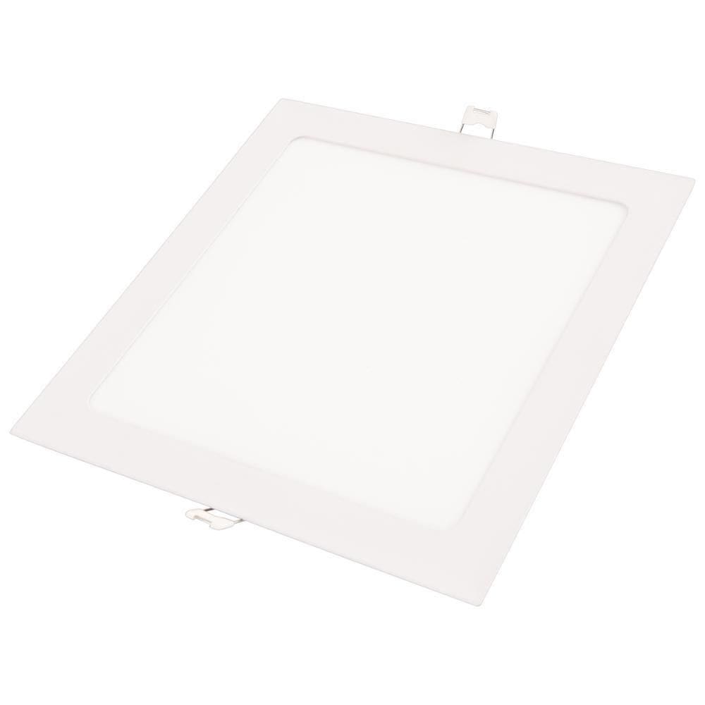 Plafon Led Tramontina Quadrado De Embutir Slim 24 W Bivolt 3000 K Luz Amarela
