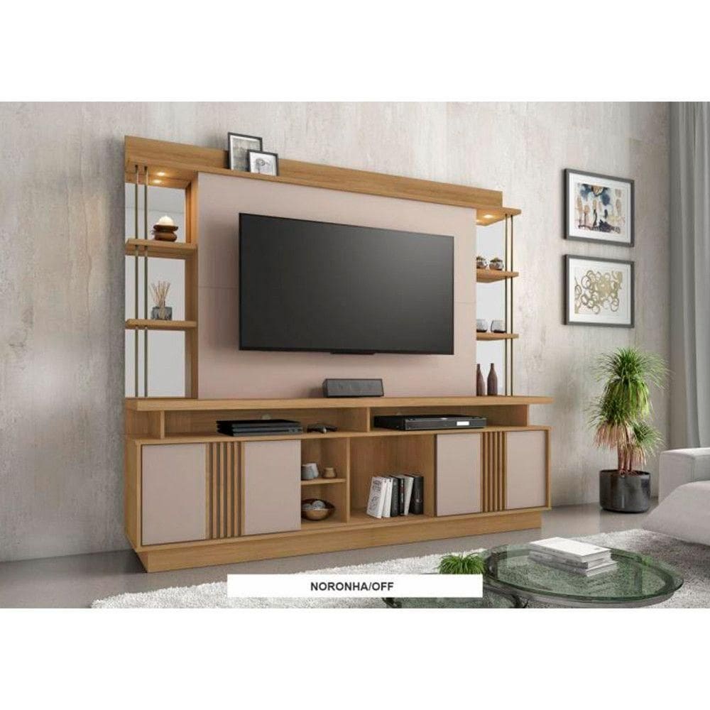 Estante Home 65 Polegadas Esplendor Candian Jcm Movelaria Noronha/ Off White
