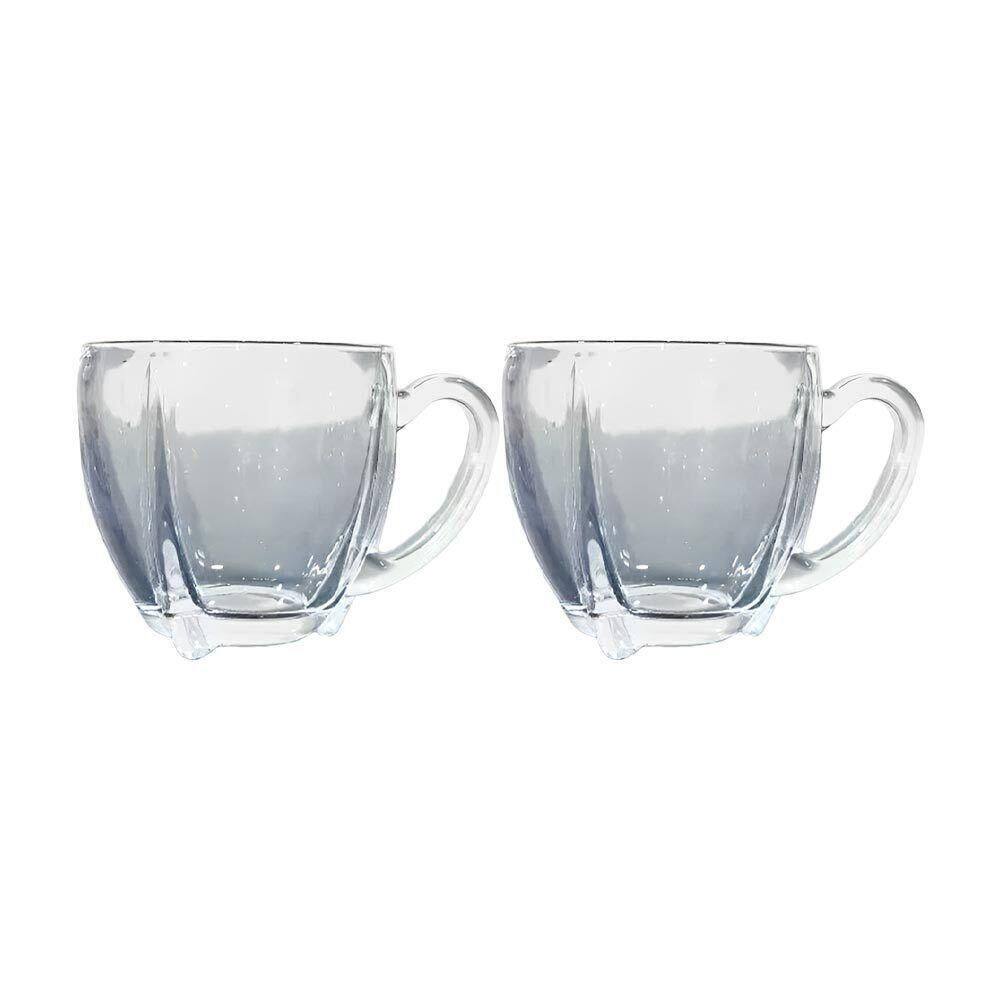 Kit 2 Xícaras De Café Vidro Love Em Casa Tem 195ml